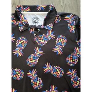 Proud 90 Golf Is Fun Polo Multicolor Pineapple AOP Mens 2XL XXL